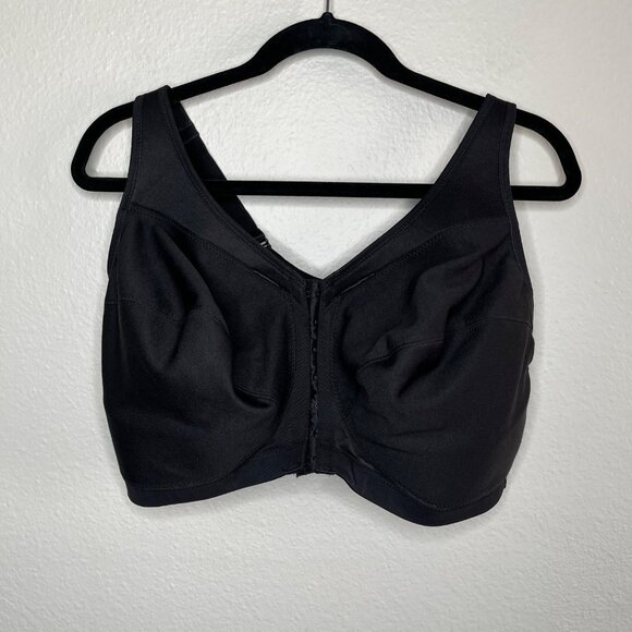 Glamorise Black 40I Magic Lift Front Closure Posture Wireless Bra 1265 - Picture 2 of 6